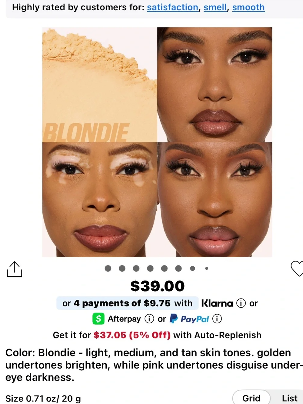 Huda Blondie Easy Bake airbrush matte pressed Setting Powder